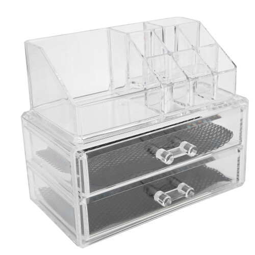 Glamorous Clear Acrylic Two-Tier Organizer, Functional Convenient For Your Needs, Stylish Durable Construction 1