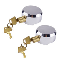 Cadeados de Manilha Oculta com Chave (2 Unidades), Travas de Disco, Fechadura de Porta de Van, Trava de Disco Cromada, Trava de Manilha Oculta