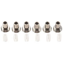 6Pcs Ceramic Tube Sleeves and 6Pcs Metal Connector Adapters for Fiber Optic Visual Fault Locator