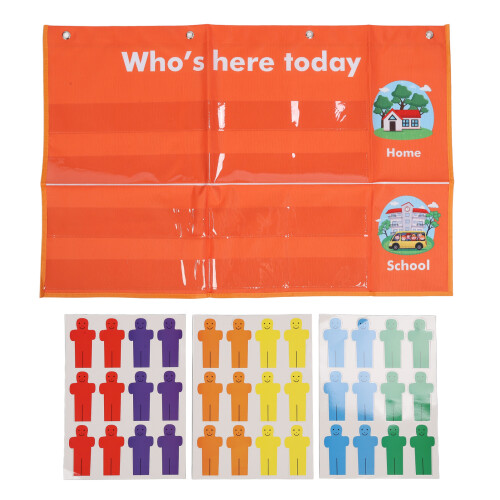Attendance Pocket Chart PVC, Large Cards 1