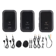 Sistema microfonico con display OLED, microfono mini lavalier a trasmissione estesa con connettività wireless stabile, buona qualità, buona