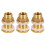 Solid Brass Bulkhead Fitting, 3 Sets 3/8 Inch Female 1/2 Inch Male Solid Brass Water Tank Connector Threaded with Ring 1