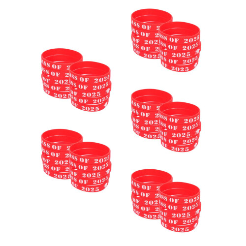 125Pièces Bracelets Décoratifs Silicone Rouge Accessoires De 2