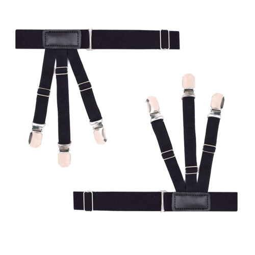 6Pièces Support Chemise Noir Clip Antidérapant Élastique Résistant 1