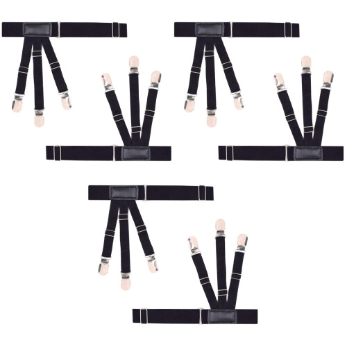 6Pièces Support Chemise Noir Clip Antidérapant Élastique Résistant 2