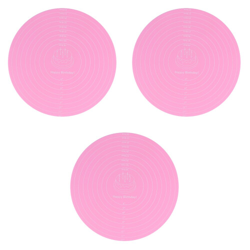 3Pcs Pink 12 Inch Cake Plates Round Cake Baking Boards Base 2