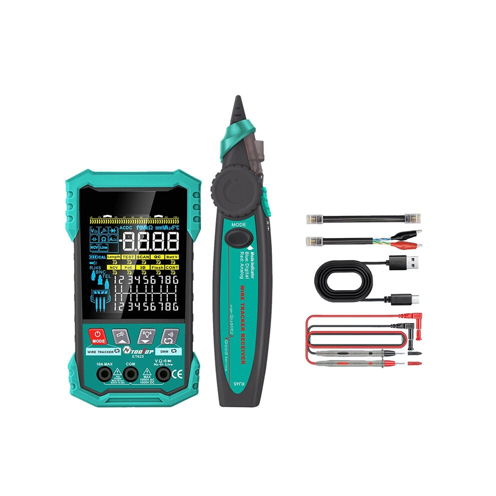 Tooltop Network Cable Tester Poe Test Qc Crimping Breakpoint Detect Lan Cable Tracker 400M Cable Length Measurement Et623 6032292615710