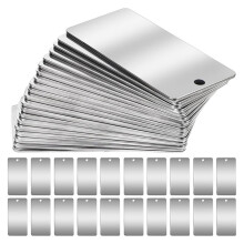 50er-Packung Edelstahl-Metallgravurrohlinge, Rechteckige Blanko-Etiketten zum Stempeln, 1 X 2 Zoll