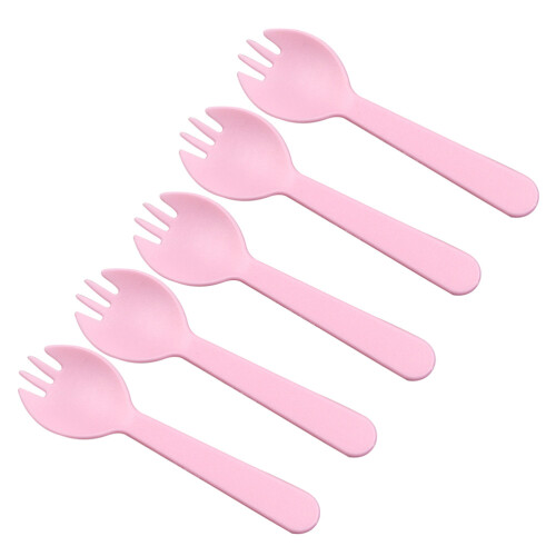 200Pièces Sporks Jetables Rose Usage Cuisine Facile 1