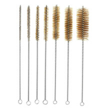 7 Peças de Escovas de Tubo de Latão, Escovas de Tubo de Arame, Escovas de Limpeza de Arame Longo, Escovas de Laboratório para Limpeza de Tubos,