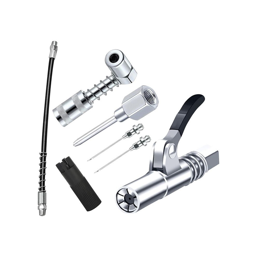 Grease Gun Coupler Set, Lock Greases Gun Couplers With 90 Grease Coupler Adaptor,Quick Release Grease Coupler 6033669451498