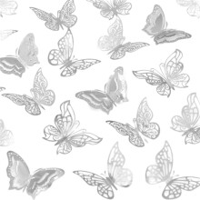 96 Pcs Butterfly Wall Decorations - 3D Metallic Stickers for Parties, Weddings & Room Decor Silver