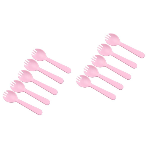 200Pièces Sporks Jetables Rose Usage Cuisine Facile 2