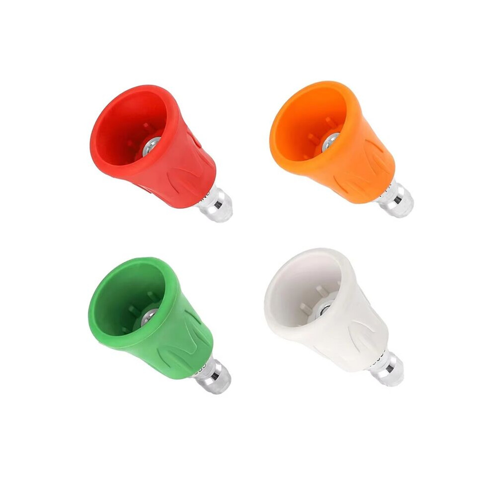 4Pcs Car Washer Sector Spraying Nozzle Tips With Soft Rubber Sleeve High Pressure Wash Nozzles 4713405679790