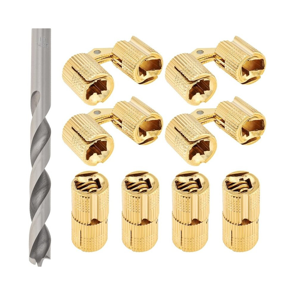 8Pcs 10Mm Hidden Cylindrical Hinges, 180 Degree Opening Angle Concealed Furniture Hinges For Diy Jewelry Box Hand 6032751611932