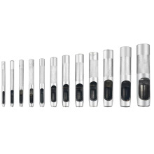 12 Stück Lederlocher Set 3mm-19mm Runde Stahl Lederhandwerk Hohllocher Werkzeugset