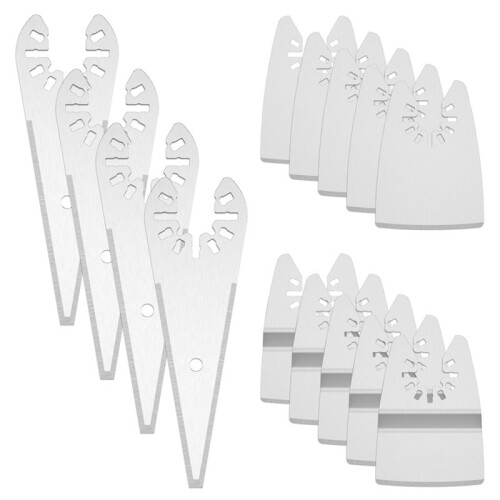 14pc Oscillating Multitool Blade Set - Stainless Steel Straight & Curved Scraper