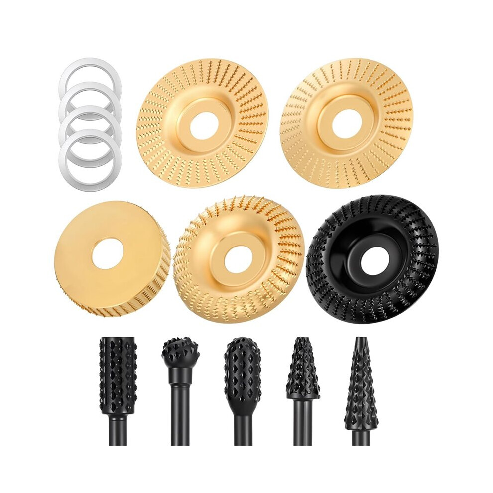 14 Pcs Angle Grinder Wood Carving Disc Set, Stump Grinder Tool Grinding Wheel Shaping Disc For Wood Cutting 4712358641298