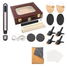 Card Repair Kit, Card Flattening & Cleaning Kit - Includes Moisturizing Box/Thermal Pen/LED Magnifier/Bone Folder