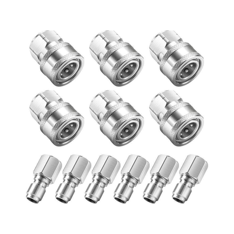 3/8" Pressure Washer Quick Connect Kit, Stainless Steel Power Washer Adapter Fittings, Female Npt Thread,12 Pcs,5000 Psi 4711252401519