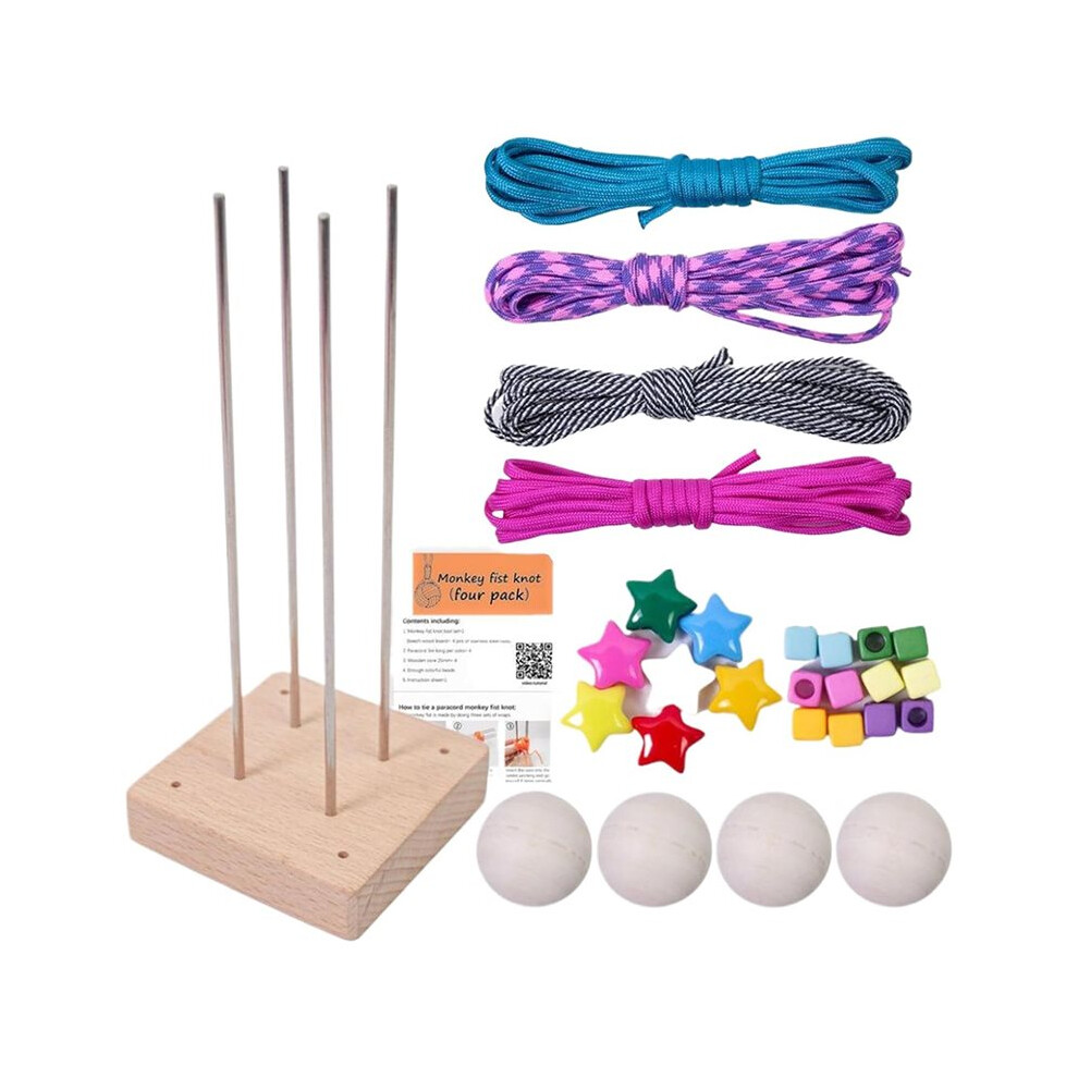 Diy Monkey Fist Knot Set - Strong Paracord Rope, Knot Maker, Handmade Cord Kit 6033681232211