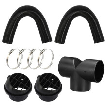 75mm Parking Heater Exhaust Pipe Ducting Kit with T Piece, Clamps & Vent Covers for Parking Heater Accessories