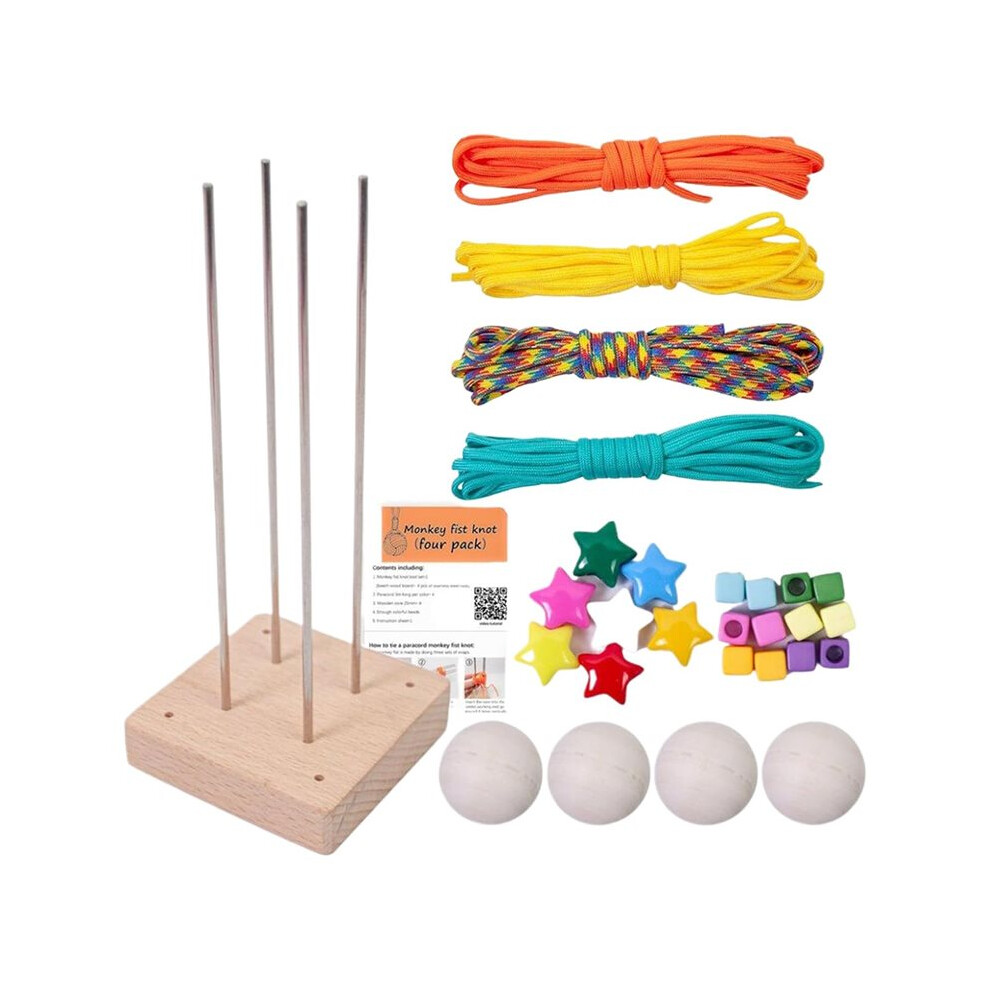 Diy Monkey Fist Knot Set - Strong Paracord Rope, Knot Maker, Handmade Cord Kit With -Tying Feature 6033064679954