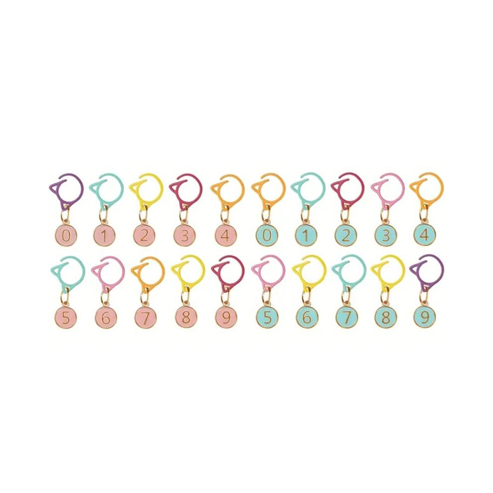 20Pcs Cute Cat Stitch Markers For Crocheting, Numbered Progress Keepers 0-9,Snag-Free Knitting & Crochet Accessorie 4711004324943