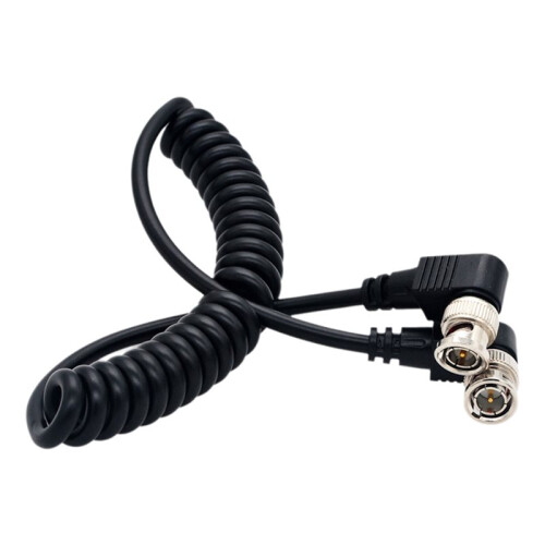 Video Cable Coaxial Cable Camera PU Spring Wire Right Angle BNC to Right Angle BNC 1