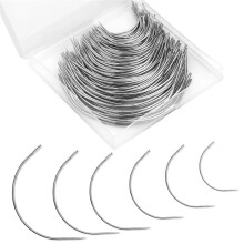 120 Pcs Leather Needles Curved Sewing Needles Weaving Needle Set for Carpet Leather Canvas Repair