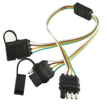 4 Pin Flat Y-Splitter Plug Adapter with Dual Output for LED Tailgate and Trailer Lights