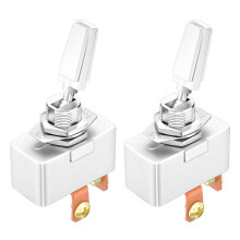 50A 12V Zware Tuimelschakelaar, 2-Pins SPST aan/Uit, Verchroomd, 2 Stuks voor Auto'S