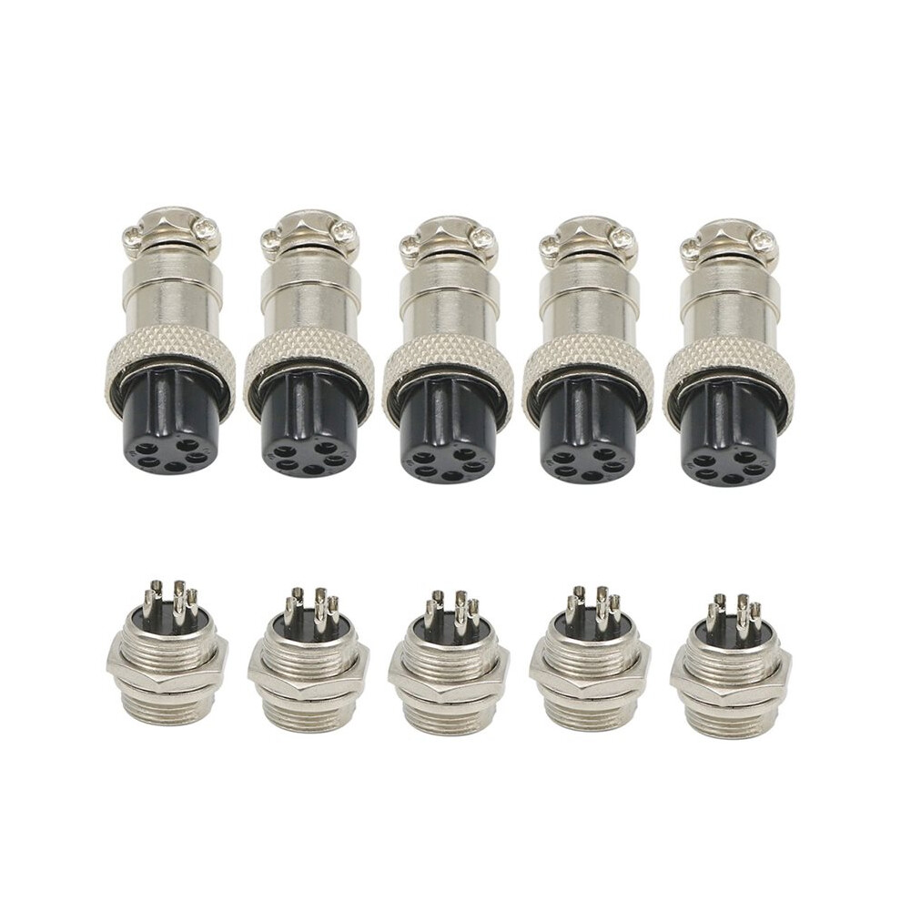 Aviation Plug Connector Gx16-5 5 Pin Panel Metal Mount Circular Aviation Connector Adapter Male Female Plug Socket 6032904502803