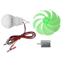 Wind Turbine Motor Blades Wind Power Alternative Generator LED DIY Kit 12V Motor Set Small Generator Model