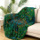 Peacock Flannel Blanket Green 2D Printed Throw 6