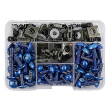 (Blue) 177pcs Fairing Bolt Kit for Honda CBR600RR CBR1000RR Motorcycle Repair Tool Set Stainless Steel Screws