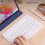 10 Inch Silent Wireless Bluetooth Keyboard for iOS/Tablet, White 4
