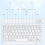 10 Inch Silent Wireless Bluetooth Keyboard for iOS/Tablet, White 6