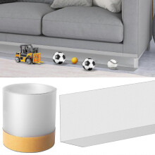 (Black) PVC Under Couch Blockers, Cuttable Sofa Gap Guards, Prevent Toys & Pet Hair from Sliding Under Furniture, Transparent, 2-Pack