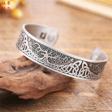 (Old Silver) Copper Magnetic Bracelet for Men & Women, Ultra Strength Magnets, 99.99% Solid Pure Copper Adjustable Cuff Bangle with Gift Box