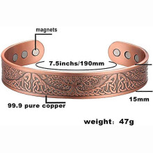 (Bronzer) Copper Magnetic Bracelet for Men & Women, Ultra Strength Magnets, 99.99% Solid Pure Copper Adjustable Cuff Bangle with Gift Box