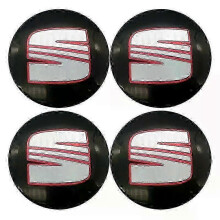(56MM black red) 4pcs Car Wheel Center Hub Cap Rim Cover Emblem Stickers 56mm 60mm Compatible for Seat Ibiza 6J 6L FR Ateca Altea XL Leon 2 Leon
