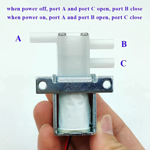 12V24V2-Θέση3-Δρόμων N/CN/O Μίνι Ηλεκτρική Ηλεκτρομαγνητική Βαλβίδα Μικρο-Αέρα Βαλβίδα 2