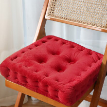 Soft Square Seat Cushion with Ties, Cozy Winter Butt Pad, Thick Plush Floor Cushion for Living Room, Bedroom, or Office Use