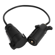 7 Pin US to EU Trailer Plug Adapter, Durable Dual Head for Cars