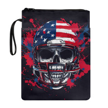 Skull and Skull American Flag Pattern Polyester Book Cover Sleeve Pouch for Books Lovers Book Organzoer Holder with Lightweight Storage & Portability