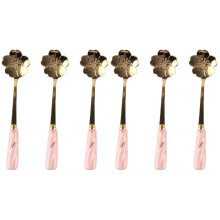 Set Of 2 Coffee Stirring Spoon Petal Shaped Stainless Steel Spoons