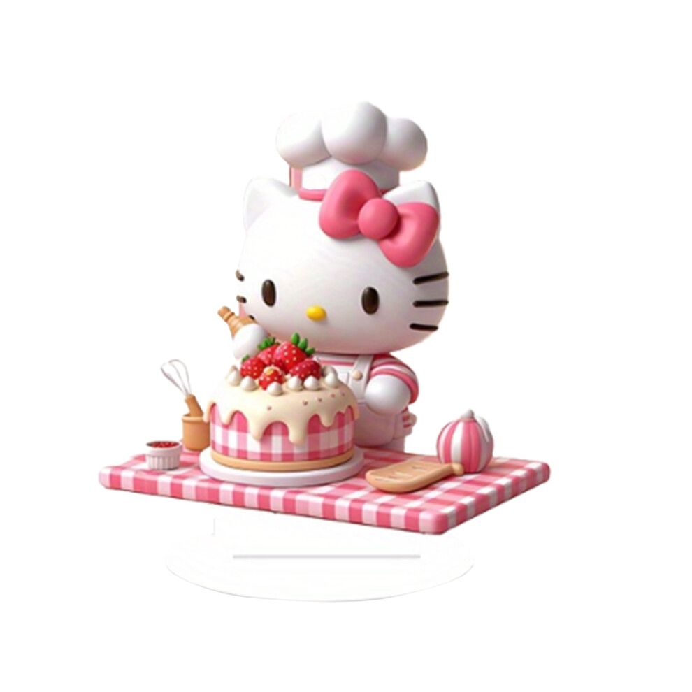 (20Cm*20Cm, ) [Authorized] Sanrio Hello Kitty Figurine Stylish Cute Cartoon Decoration For Desktop Home Decor & Present Pink