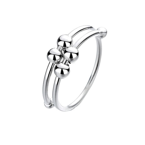 Anti-Stress-Ring verstellbar Kupfer silberfarben Silver