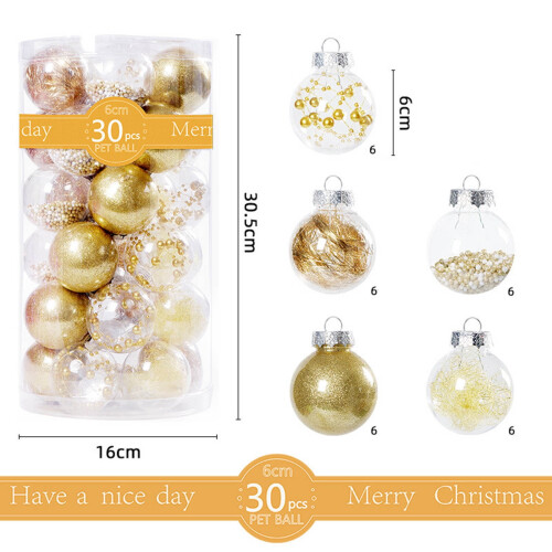 Christmas Balls Ornaments Gold Plastic 30 pcs 1